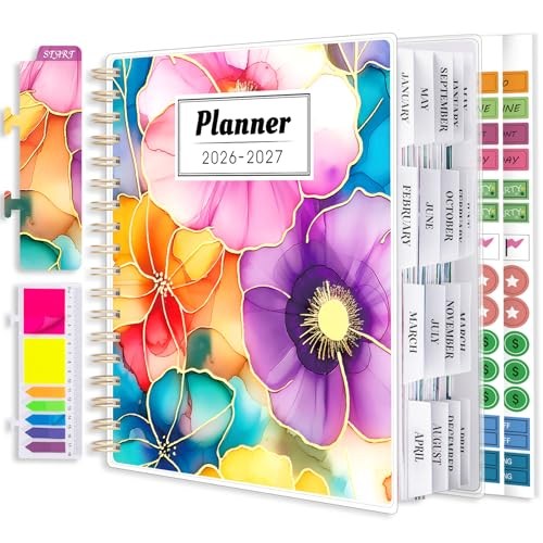 Planner 2026-2027 - Large 18 Months Academic Daily Vibrant Colorful Flower gallery
