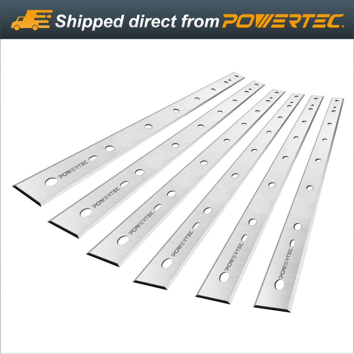 POWERTEC 12-1/2 inch Planer Blades Replacement for DW7342 DW734, 6pcs (12801DD) gallery
