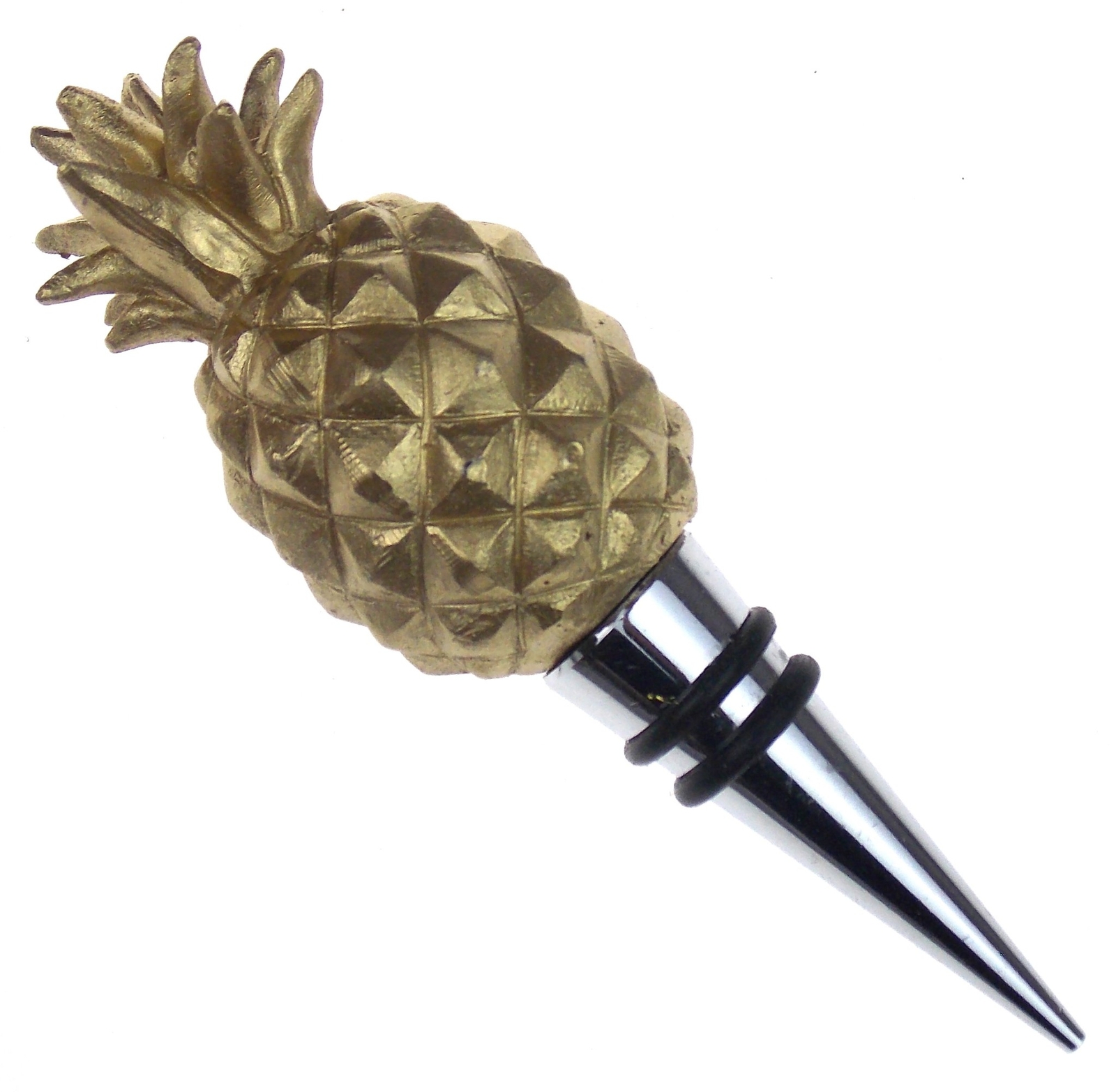 Roman Gold Pineapple Bottle Stopper Lot 2 Metal Gift gallery