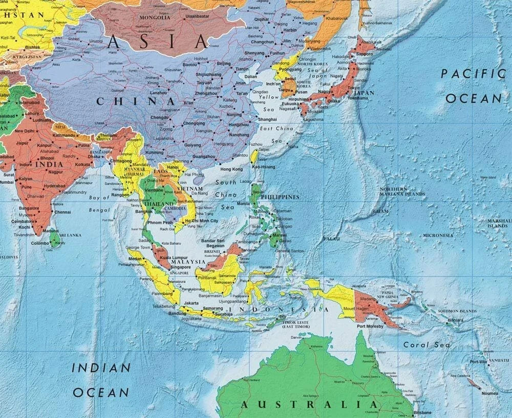 Swiftmaps World Premier Wall Map Poster Mural 24h x 36w gallery