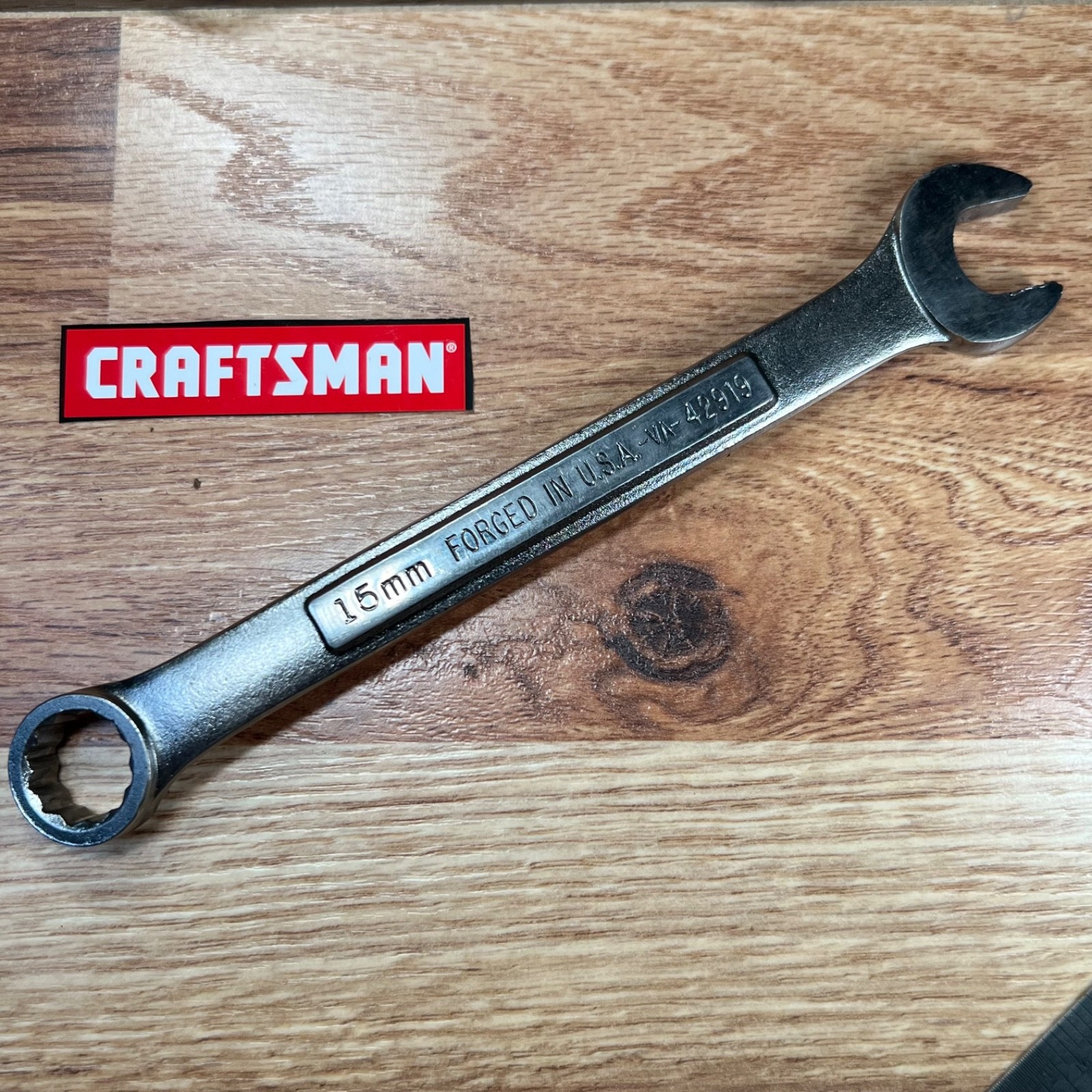 Craftsman 42919 15mm Combination Wrench -VA- 12 Point Ultrasonic Cleaned gallery
