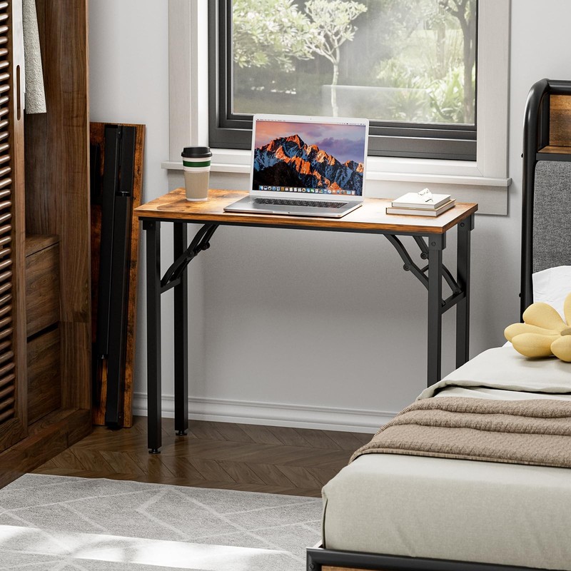 TEMI Small Computer Desk Folding Table - 35.8 Foldable Office Desk, No gallery