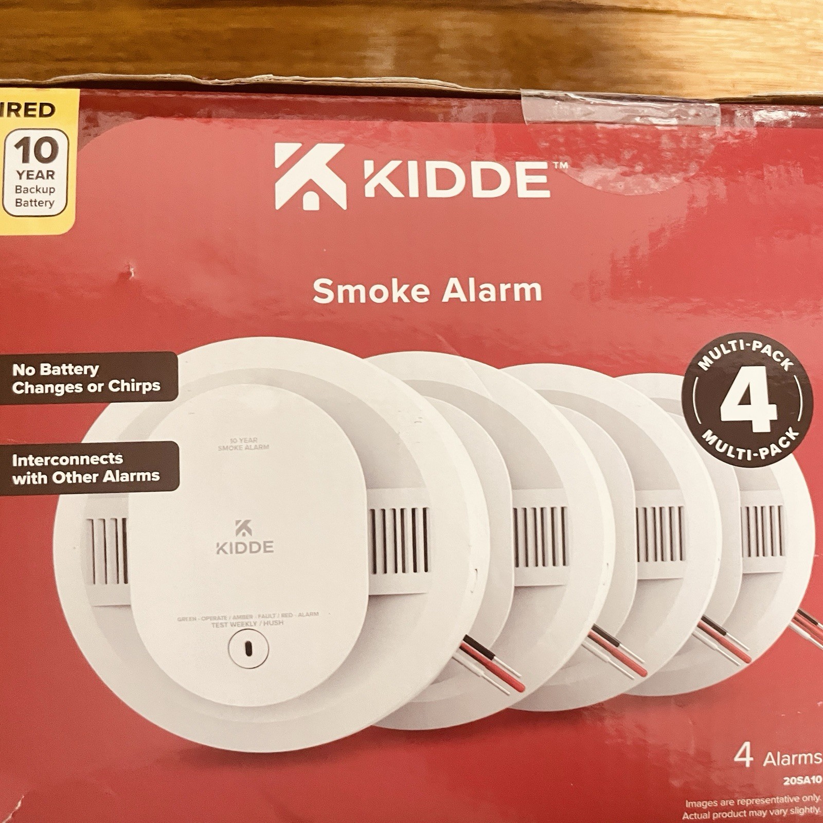 Kidde Hardwired Interconnected Smoke Detector w/Photoelectric Sensor 4 Pack gallery
