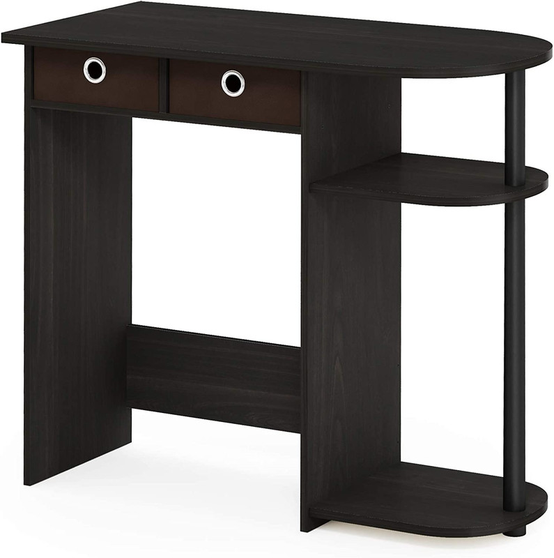 Computer Desk for Small Spaces Office Home Table Wood Workstation Espresso Brown gallery