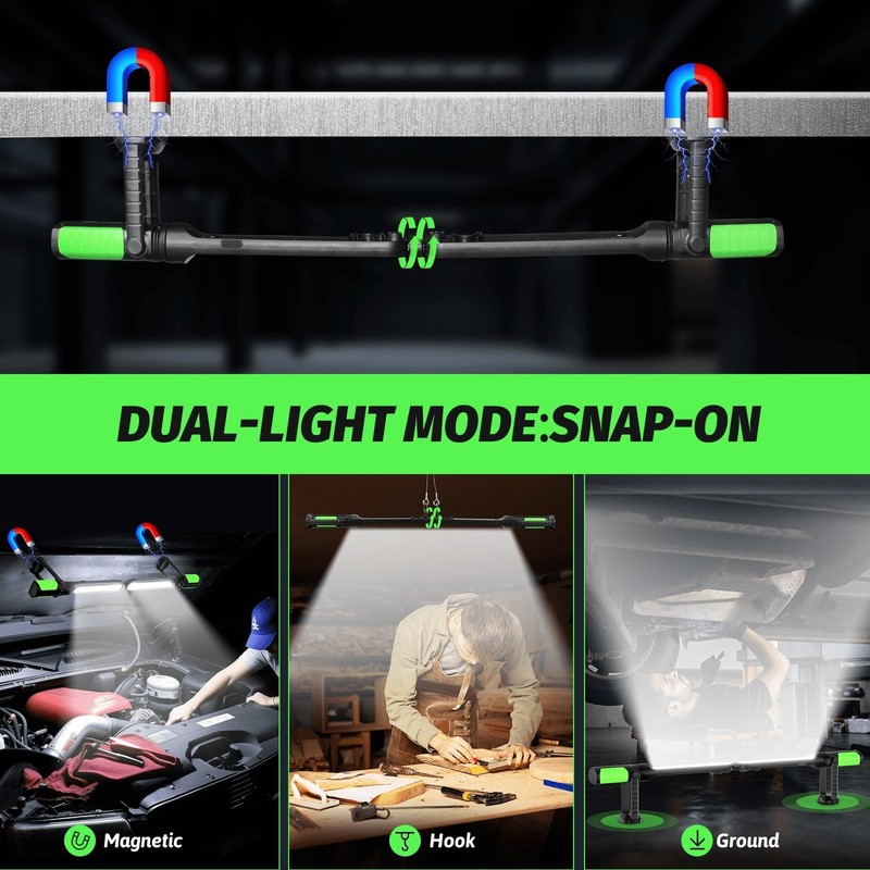 LED Underhood Work Light Bar 2PK - Rechargeable Magnetic Mechanic Light for Car gallery