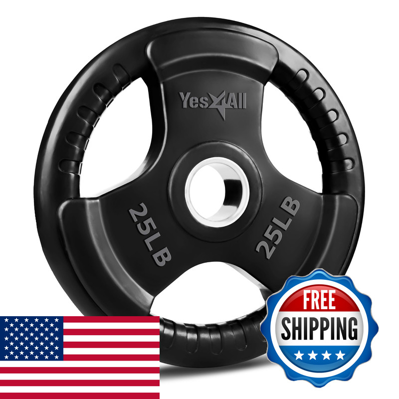 Yes4All Weight Plate Grip Rubber Coated For Weightlifting Strength Training gallery
