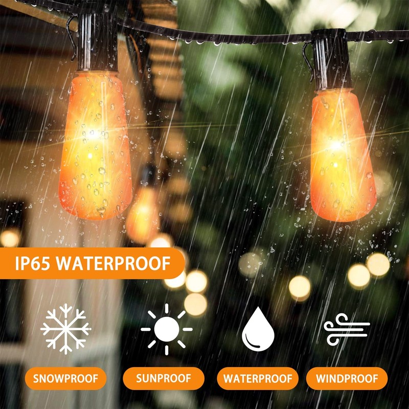 Flickering Flame String Lights,22Ft 20LED Lights for Outside,Plug in Garden Ligh gallery
