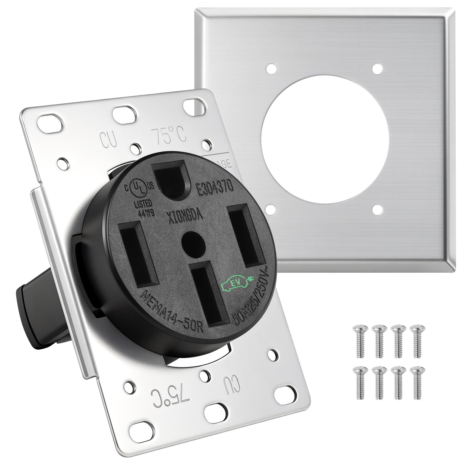 HBL9450A Straight Blade Device Socket, RTPï¼Œ 3-Pole 4-Wire System, 50A 125/250 gallery
