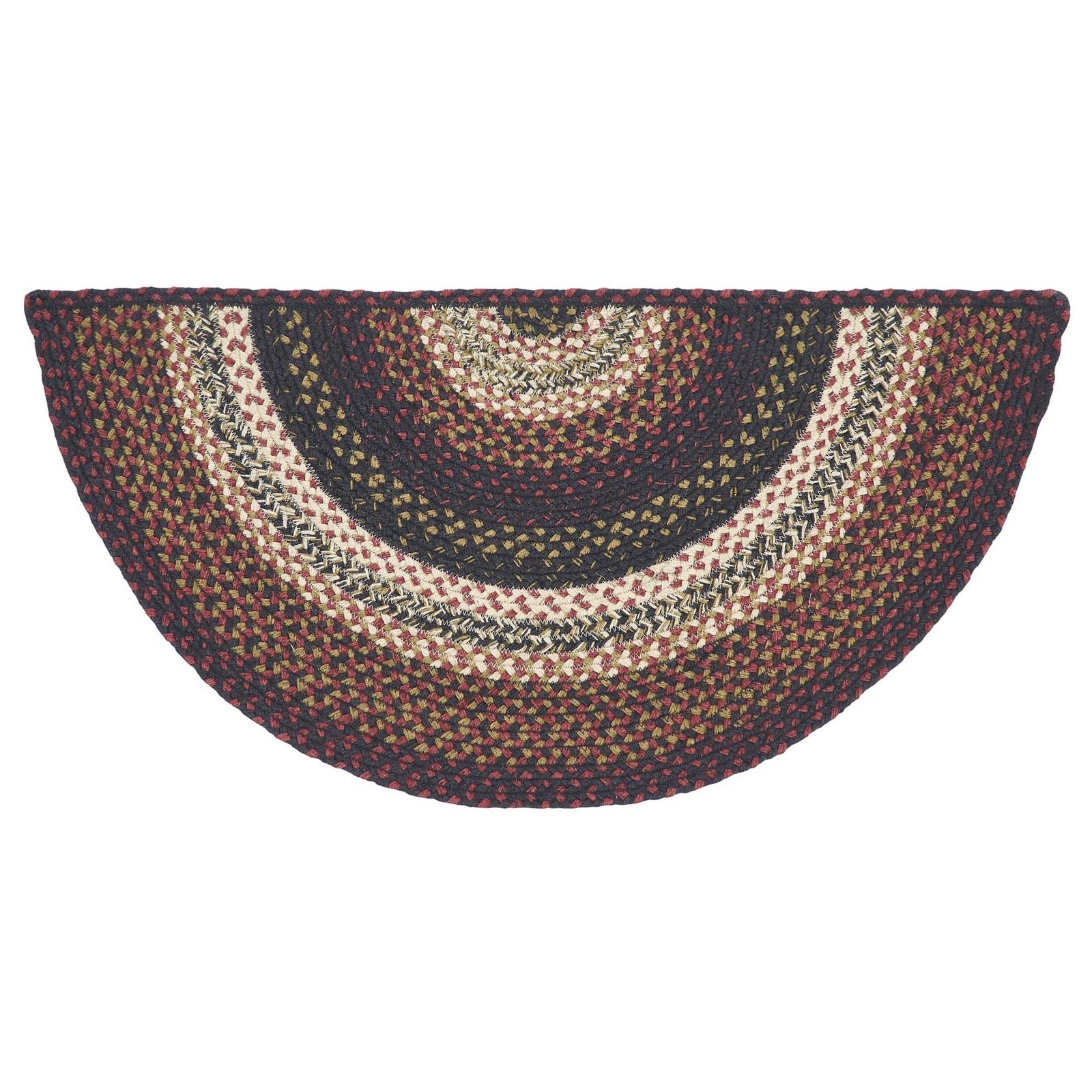 Beckham Rug, Jute Blend, Half Circle, Red Black Tan, 16.5x33 inches VHC Brands gallery