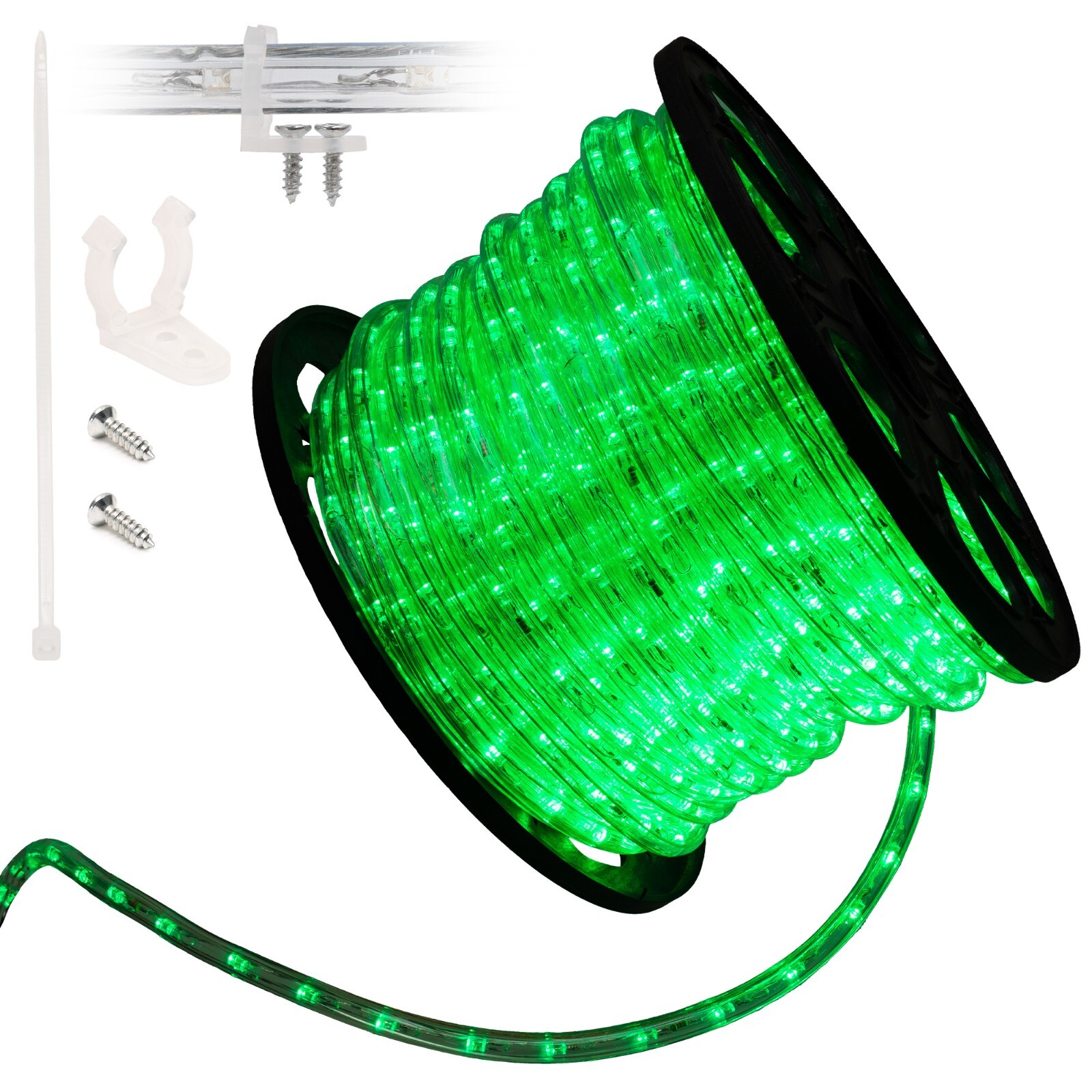Assorted Sizes Green LED Rope Lighting Flexible Indoor Outdoor Christmas Bright gallery