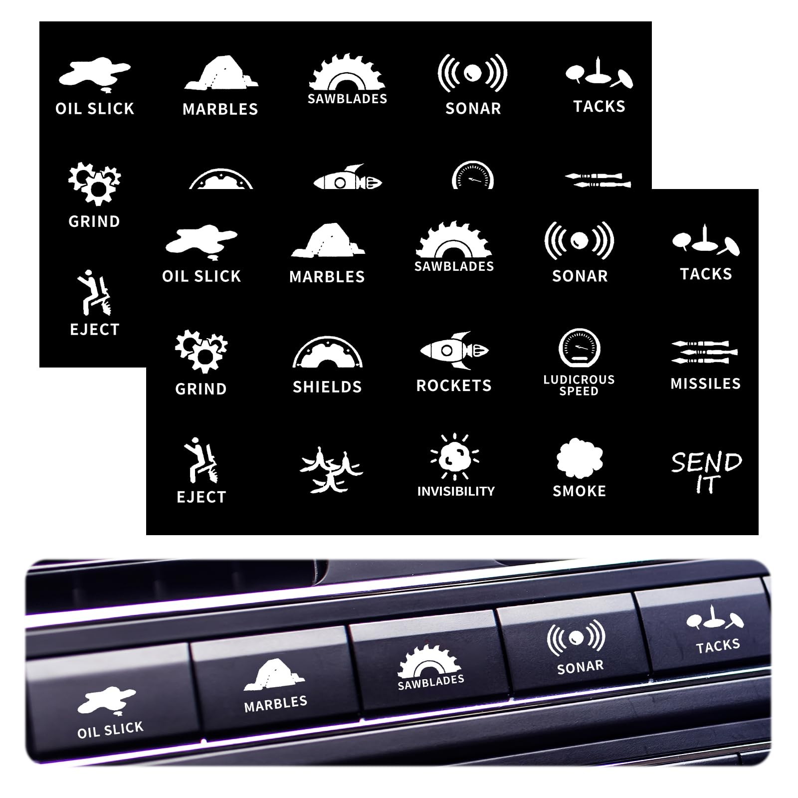 2Pcs Novelty Stickers Labels for Car or Truck Unused Button, Car Switch Stick... gallery