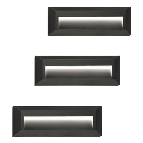 LED Step Lights 110-240V OutdoorIndoor Stair Lights, Black-4000K-3Pack gallery