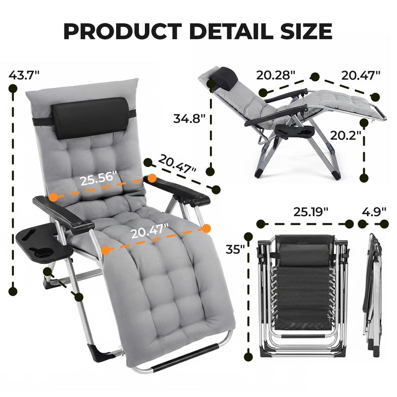 Zero Gravity Chair 440lbs Capacity,Foldable for Outdoor,Outdoor sun lounge chair gallery