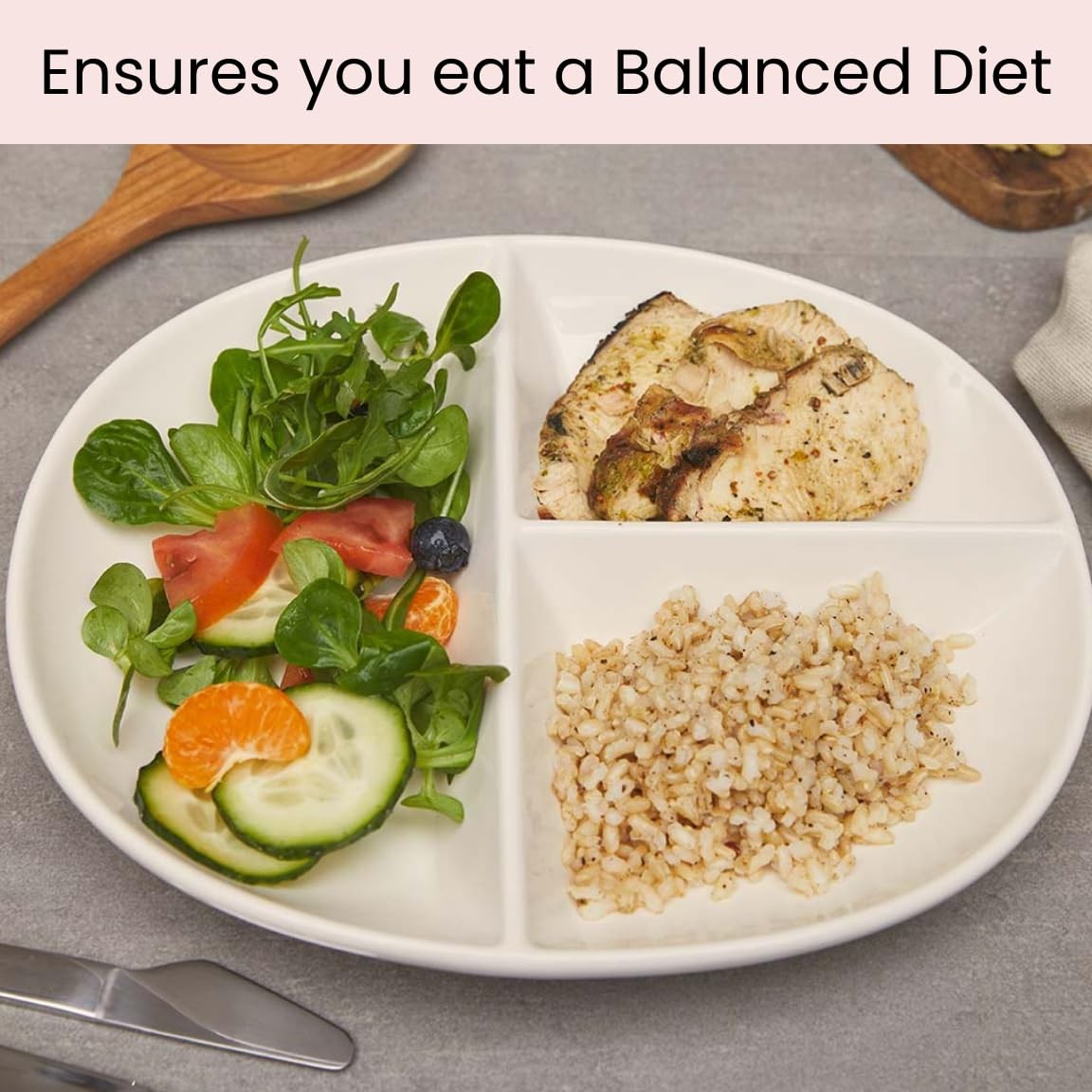 Portion Control Plate (PORCELAIN) for Adults for Healthy Diet gallery