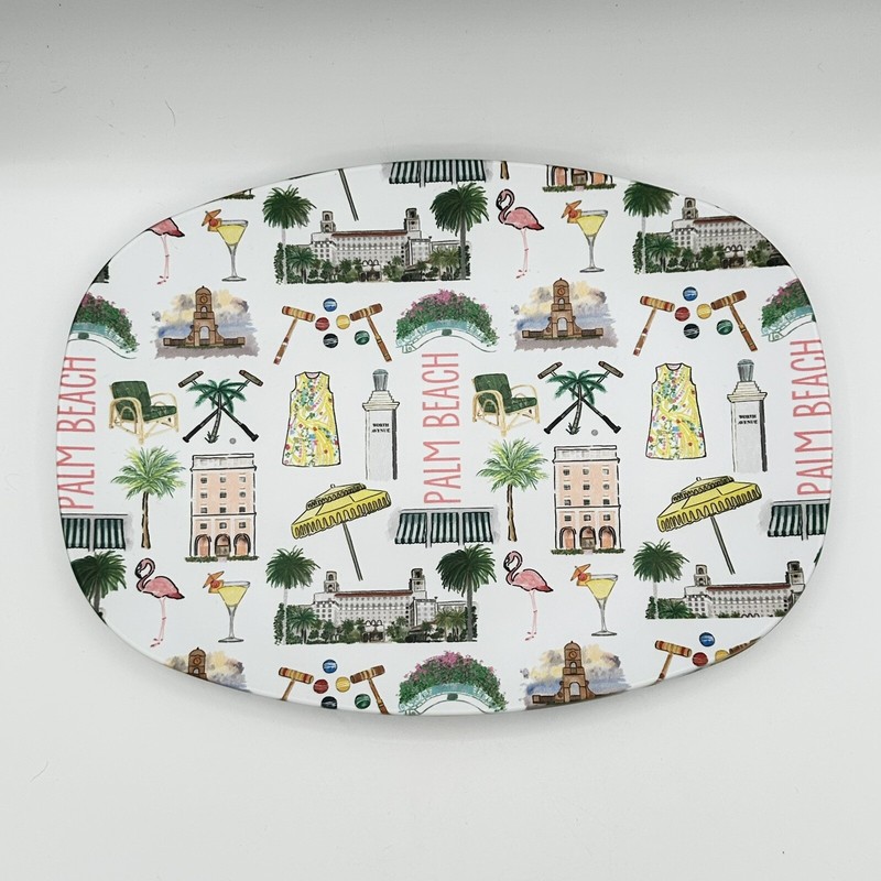 Two Palm Beach Decoware Polymer Serving Platters Satin Surface 14 X 10 In U.S.A. gallery
