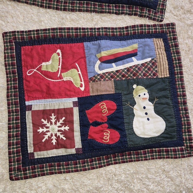 Christmas Quilt Shams x2 Lodge Patchwork * See Details gallery