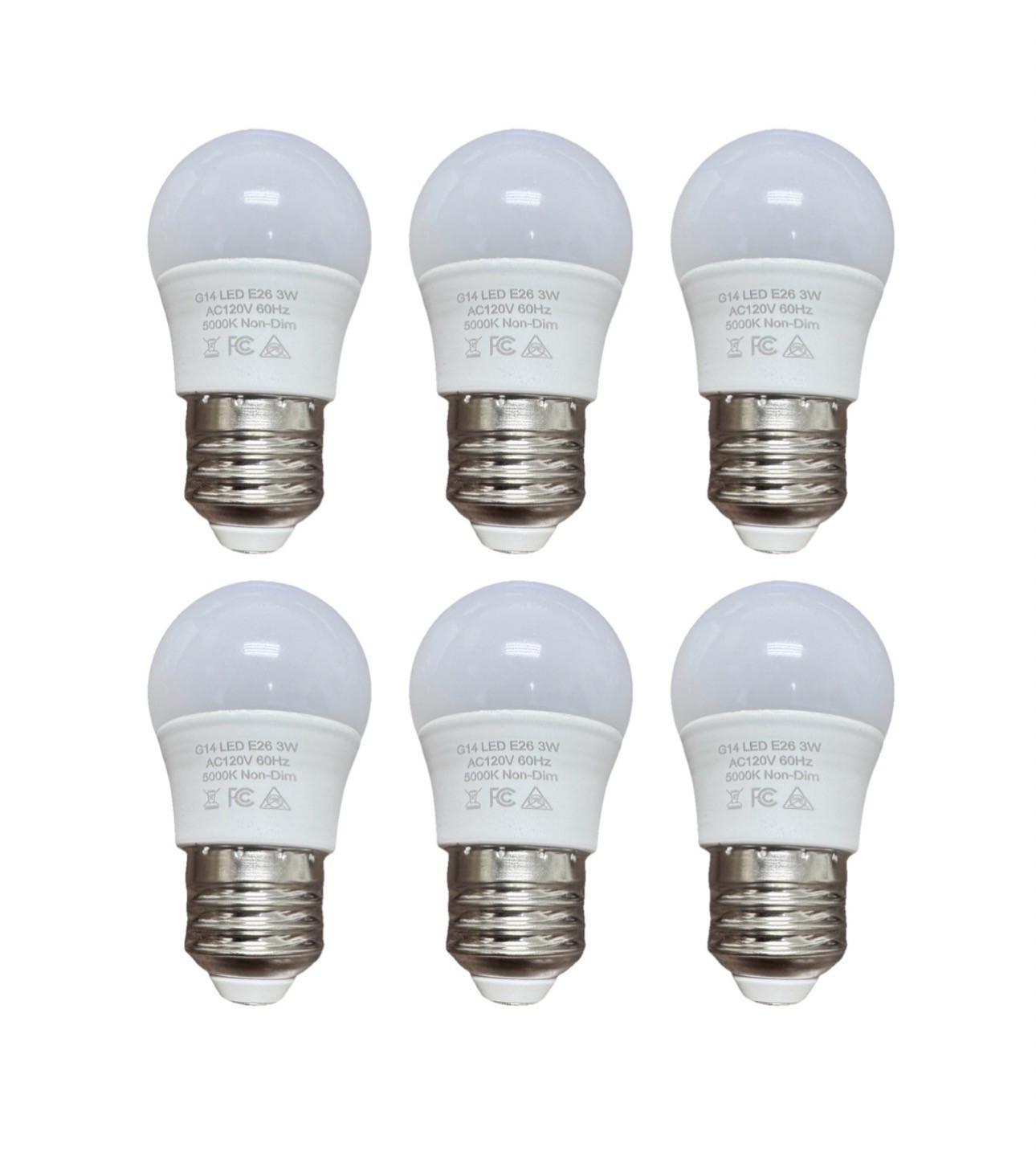 6-Pack G14 LED Light Bulbs 3W 5000K Daylight – 25W Equivalent E26 Base gallery
