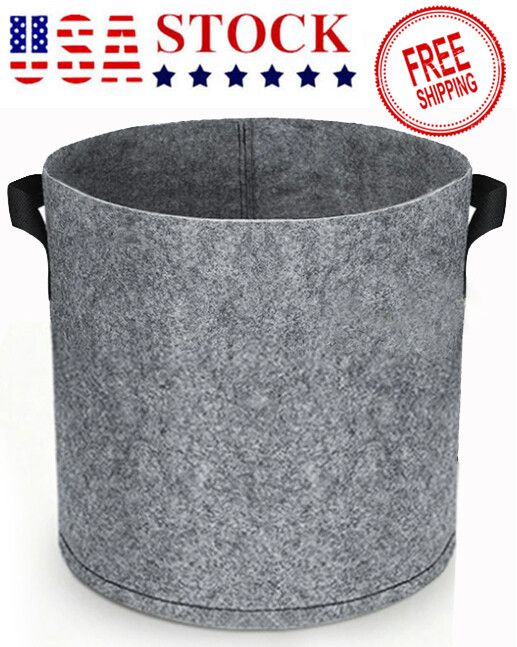 20-Pack Round Fabric Aeration Plant Grow Bags 25 Gallon Gray with Handle gallery