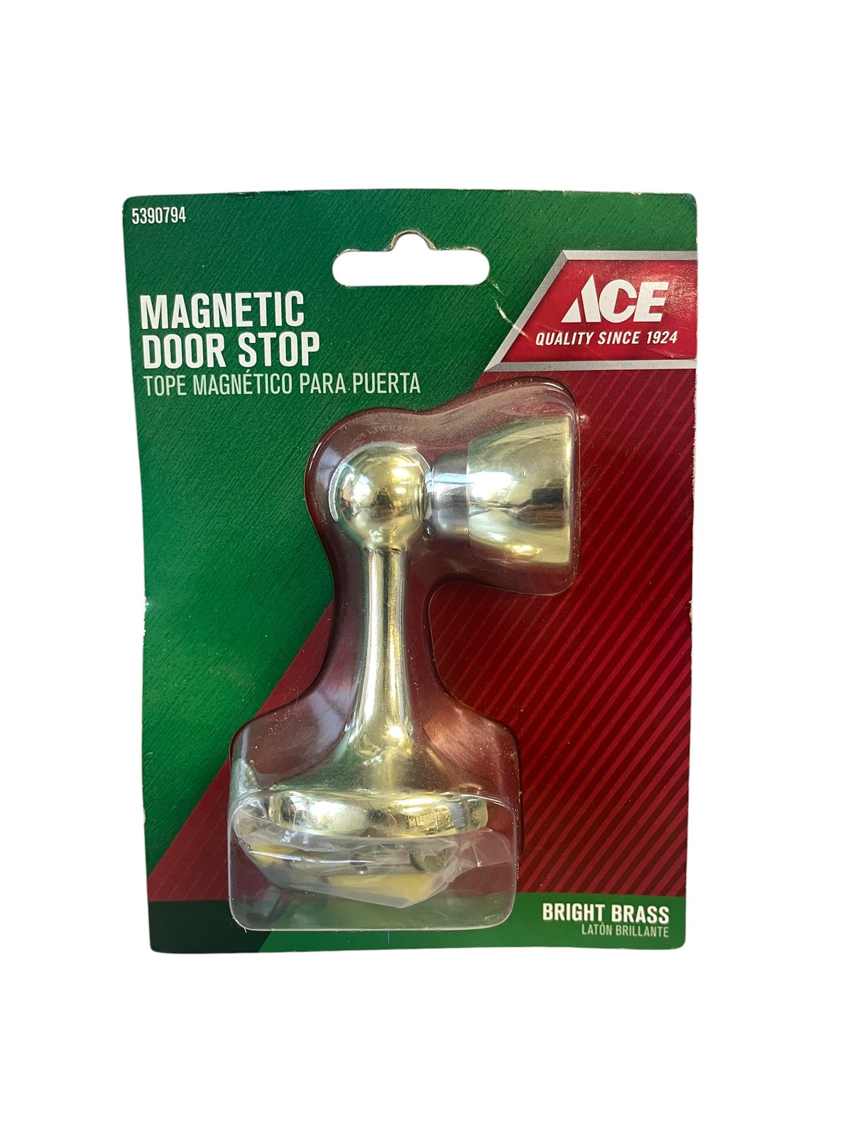 ACE Magnetic Door Stop Bright Brass Floor Wall Mount Door Catch Hardware 5390794 gallery