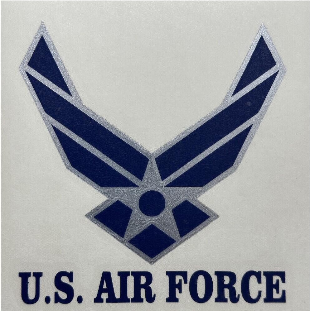 UNITED STATES AIR FORCE LOGO USAF Vinyl Window Decal/Sticker BLUE/CHROME SILVER gallery