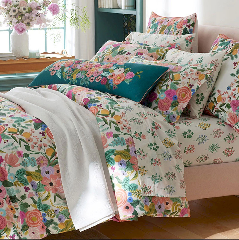 Garden Party Classic Cool Cotton Percale Duvet Cover - Multi, Not Import Fees gallery