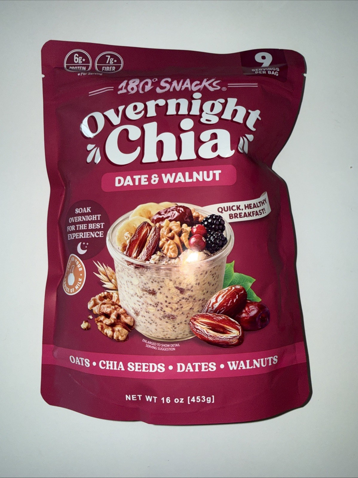 180 Snacks Overnight Chia Oats, Date And Walnut 16 Oz Exp 03/2027 gallery
