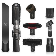 Universal Vacuum Attachments & Brushes, 8Piece Small Portable Shop Vac Access…
