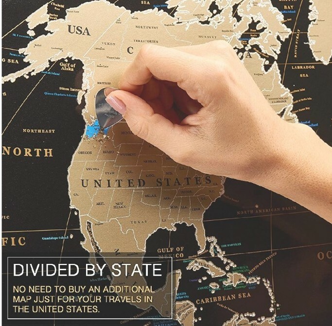 Scratch off Map World Large scratch travel map Push pin large black gold Mymap gallery
