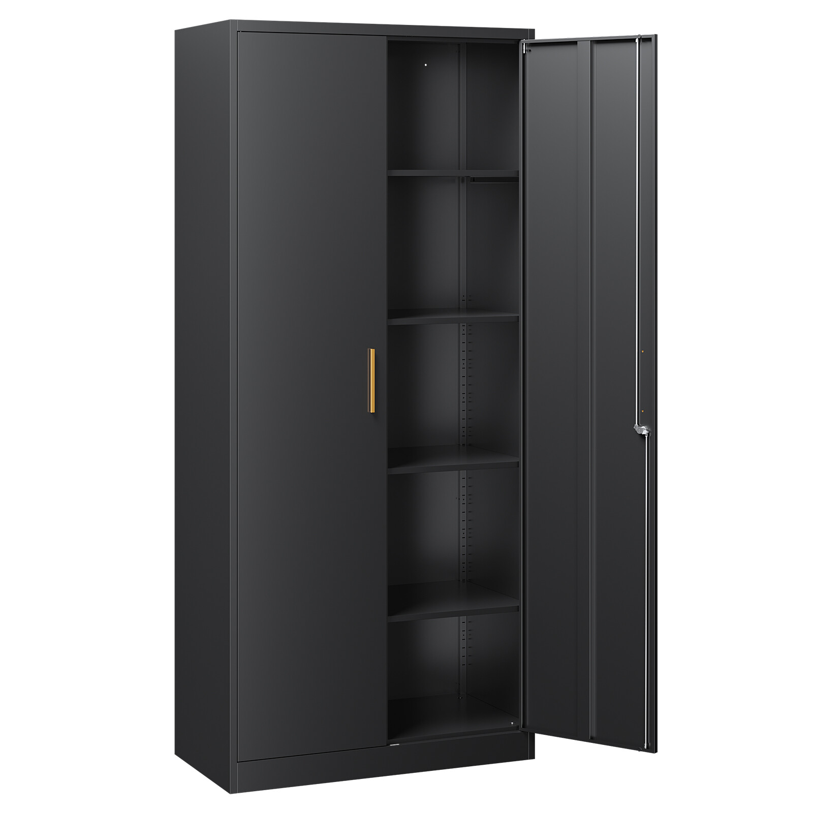 71" Garage Storage with 2 Doors 4 Adjustable Shelves Office Tool Cabinet Locking gallery