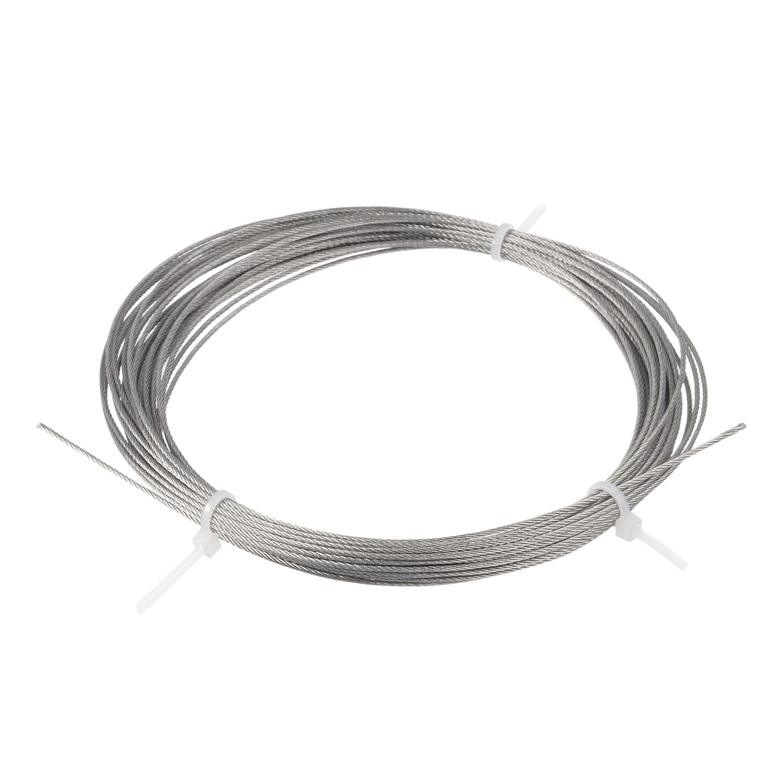 0.04" (1mm) 33ft (10M) 304 Stainless Steel Cable Wire Rope 7 x 7 Strands gallery