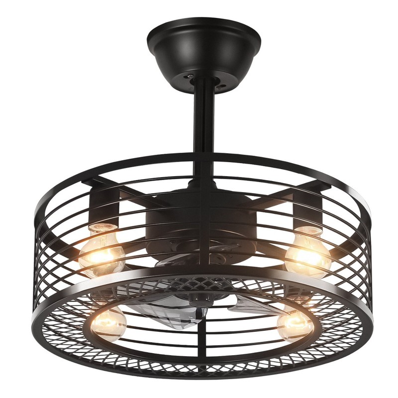 Modern 6-Speed Ceiling Fan Reverse Blades Chandelier 4-Light Pendant Lamp+Remote gallery