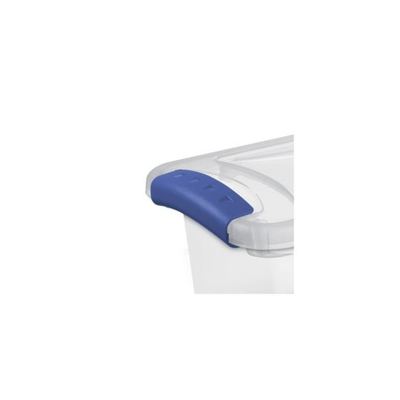 (3 pack) Sterilite 7 Quart Latch Box, Clear Plastic Storage Bin with Lid, Blue gallery