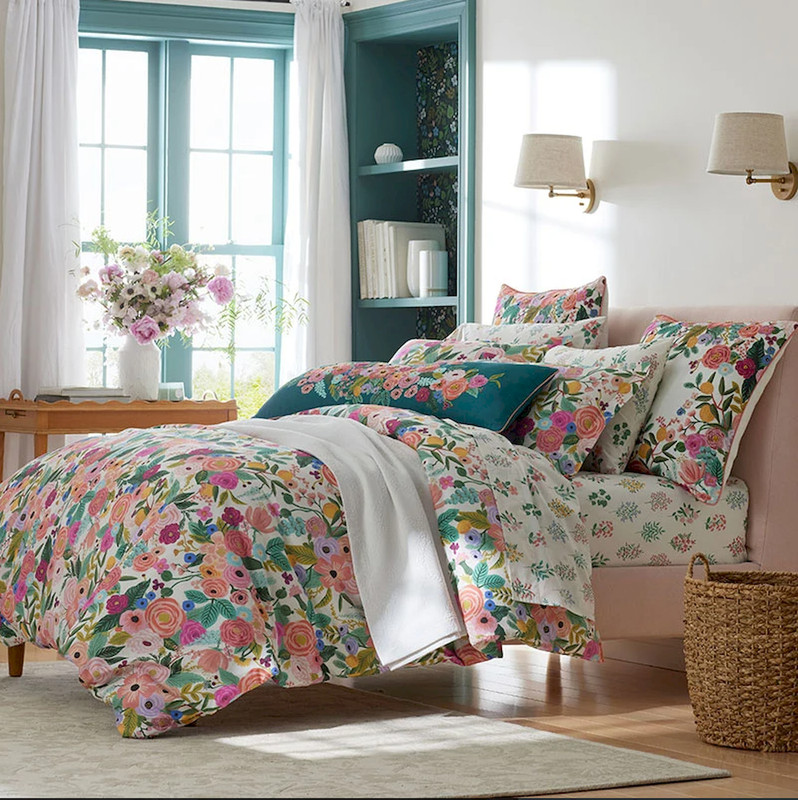 Garden Party Classic Cool Cotton Percale Duvet Cover - Multi, Not Import Fees gallery