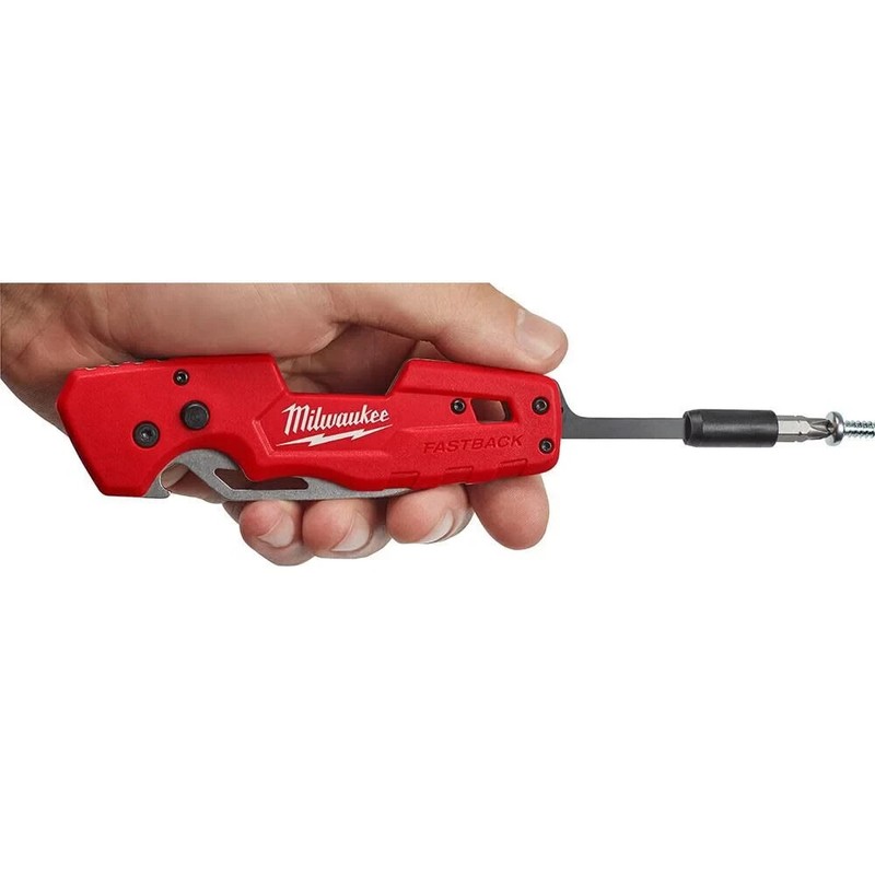 Milwaukee FASTBACK 5- in-1 Folding Knife with 3 in. Blade - Red (48-22-1540) gallery