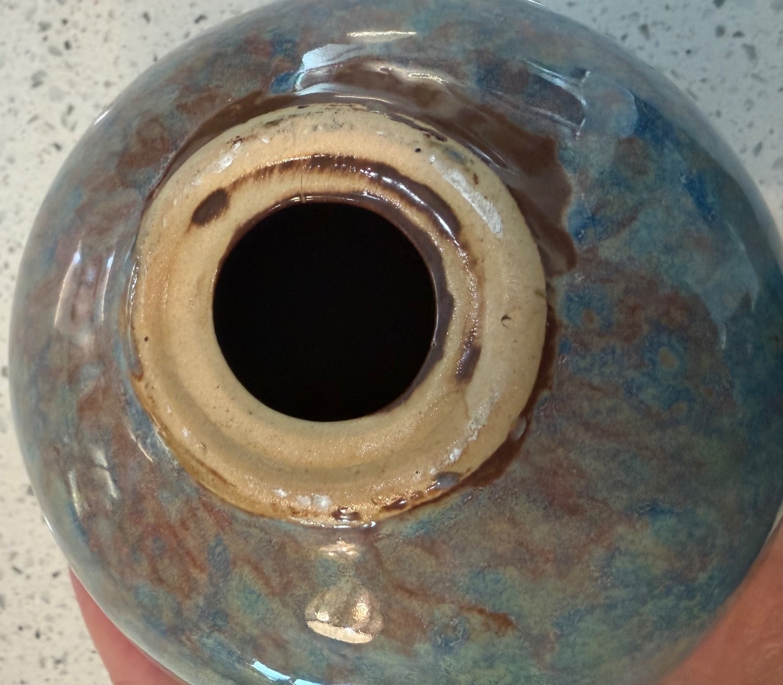 3 Drip Glaze Ceramic Pottery Spheres Decorative Orbs Balls Teal Green Brown gallery