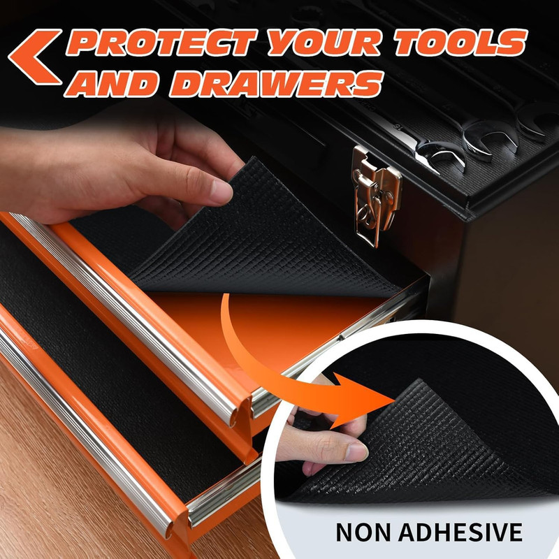 Professional Grade Tool Box Liner, Tool Box Drawer Liner 16 Ft X 16" Black Toolb gallery