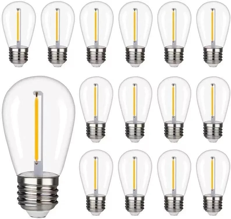 Waterproof S14 LED Light Bulbs Outdoor String Lights Replacement E26 Base 15Pack gallery