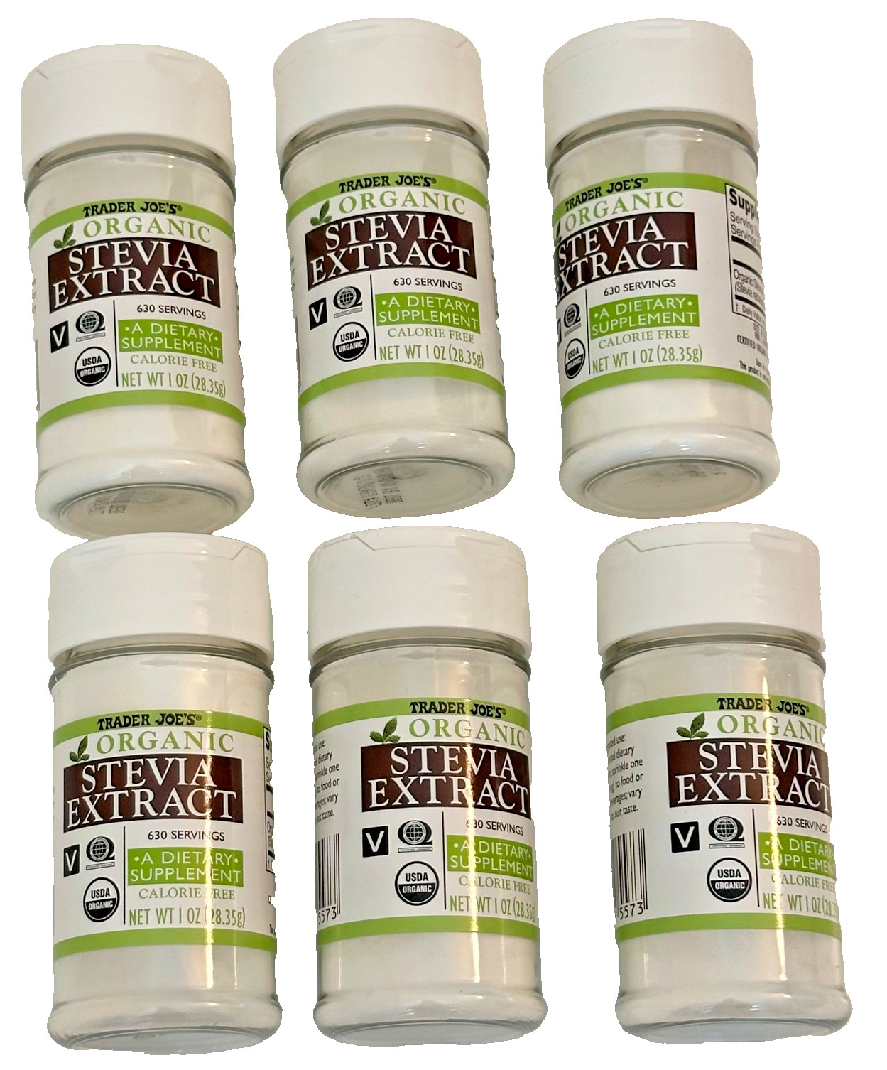 6 X New Trader Joe’s Pure Organic Stevia Extract Powder 1 Oz Each - Exp 2031 gallery