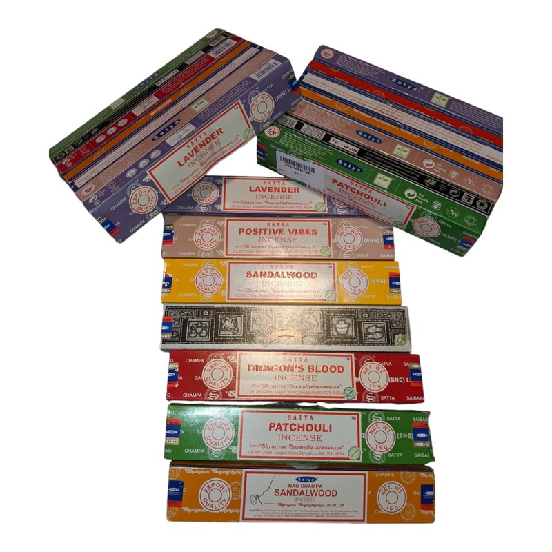 Satya Incense 7 Box Gift Set Assorted Scents 15 Sticks Per Box Aroma Therapy gallery