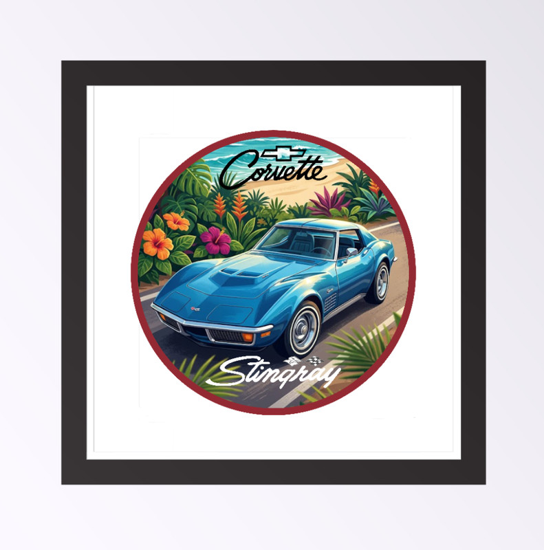 Car Classics "Corvette Stingray" - 4" Handcrafted Vinyl Decal Vehicle Cooler 26 gallery