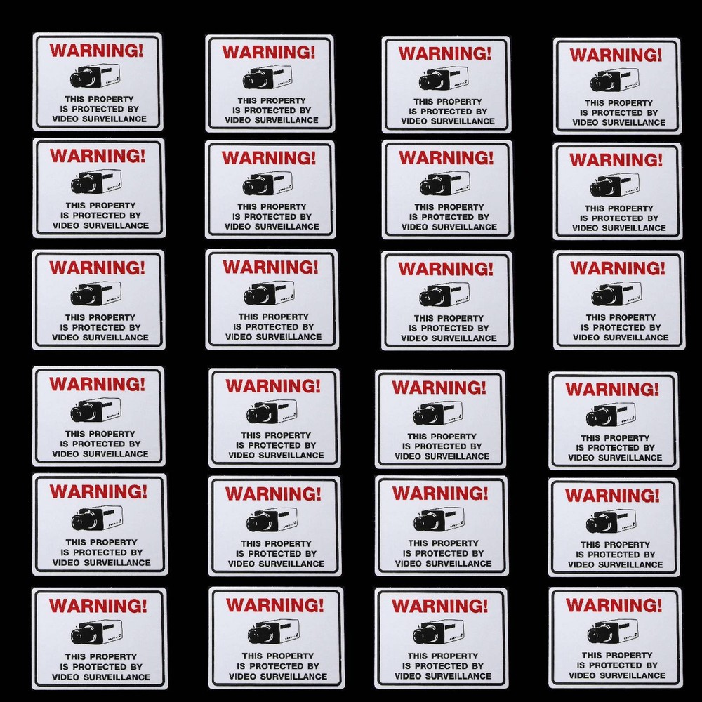 SECURITY CCTV CAMERA WARNING WINDOW STICKERS DECALS LOT