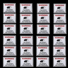 SECURITY CCTV CAMERA WARNING WINDOW STICKERS DECALS LOT
