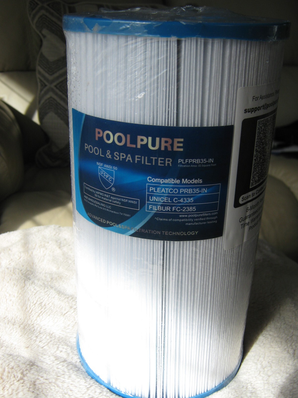 POOLPURE PRB35-IN Spa Filter Replaces Unicel C-4335, Pleatco PRB35-IN gallery