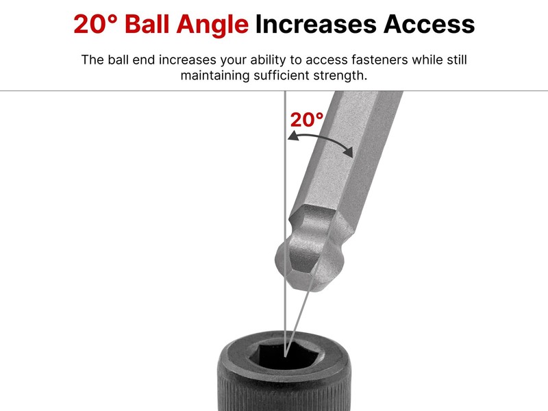 5mm Long Ball End Hex Bit Socket 3/8 Drive Deep Access CrV Steel gallery