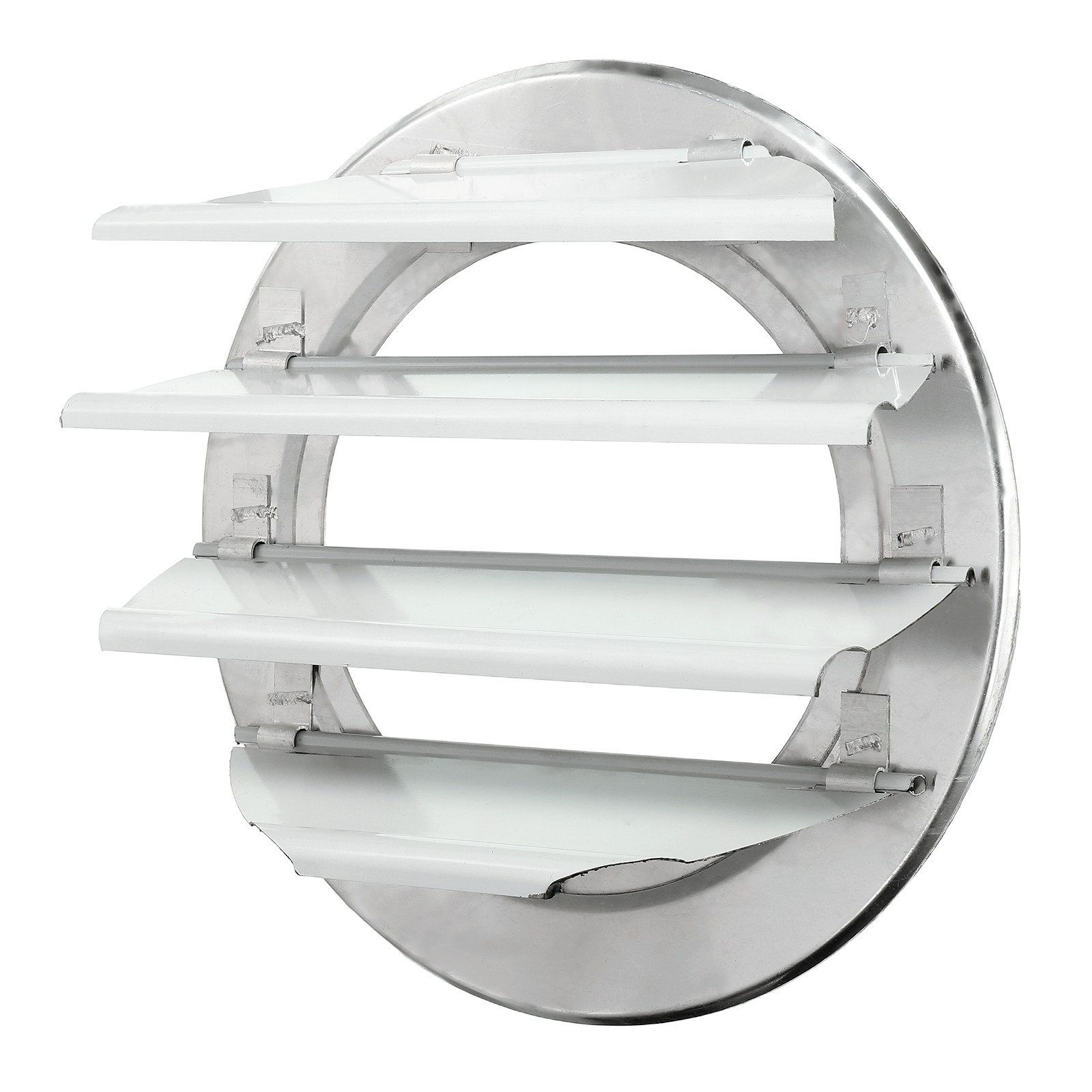 8 Inch Aluminum Vent Cover, Shutter Exhaust Fan Louvered Vent, White gallery