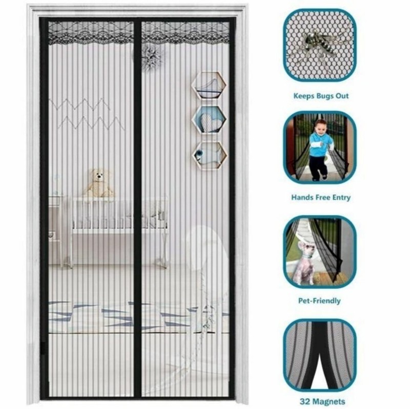Durable Mosquito-Proof Net-Magnetic Screen Curtain,Hands-Free Insect Repellent=/ gallery