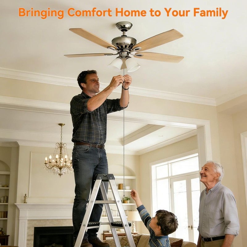 Ceiling Fan Pull Chain Extension, 120 In Ball Chain With 12 Connetors, Adjustabl gallery