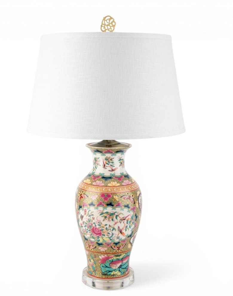 Rose Medallion Canton Porcelain Vase Table Lamp 29"H gallery