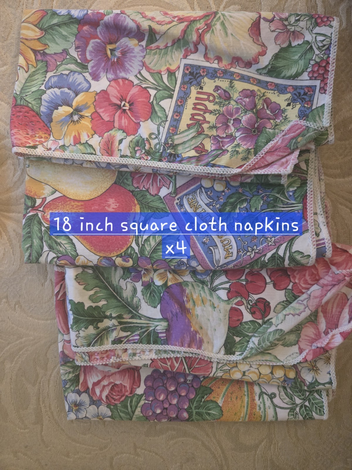 Floral & Nature Multicolor Cloth Tablecloth, Napkin & Placemat Set, Garden Theme gallery