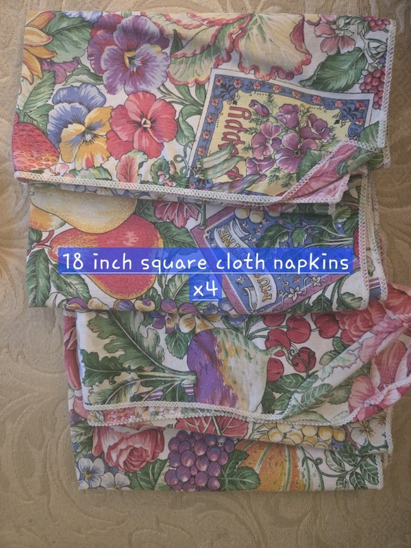 Floral & Nature Multicolor Cloth Tablecloth, Napkin & Placemat Set, Garden Theme gallery